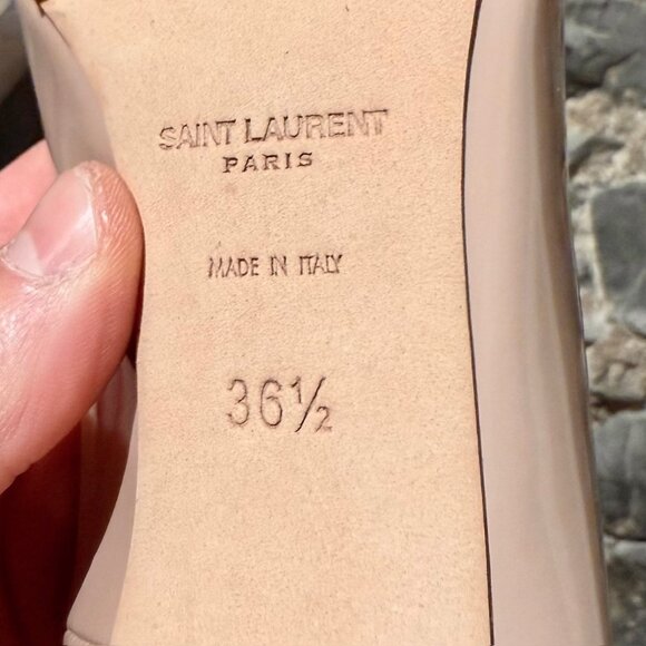 Saint Laurent Nude Patent Anja 100 Pumps - Picture 8 of 11